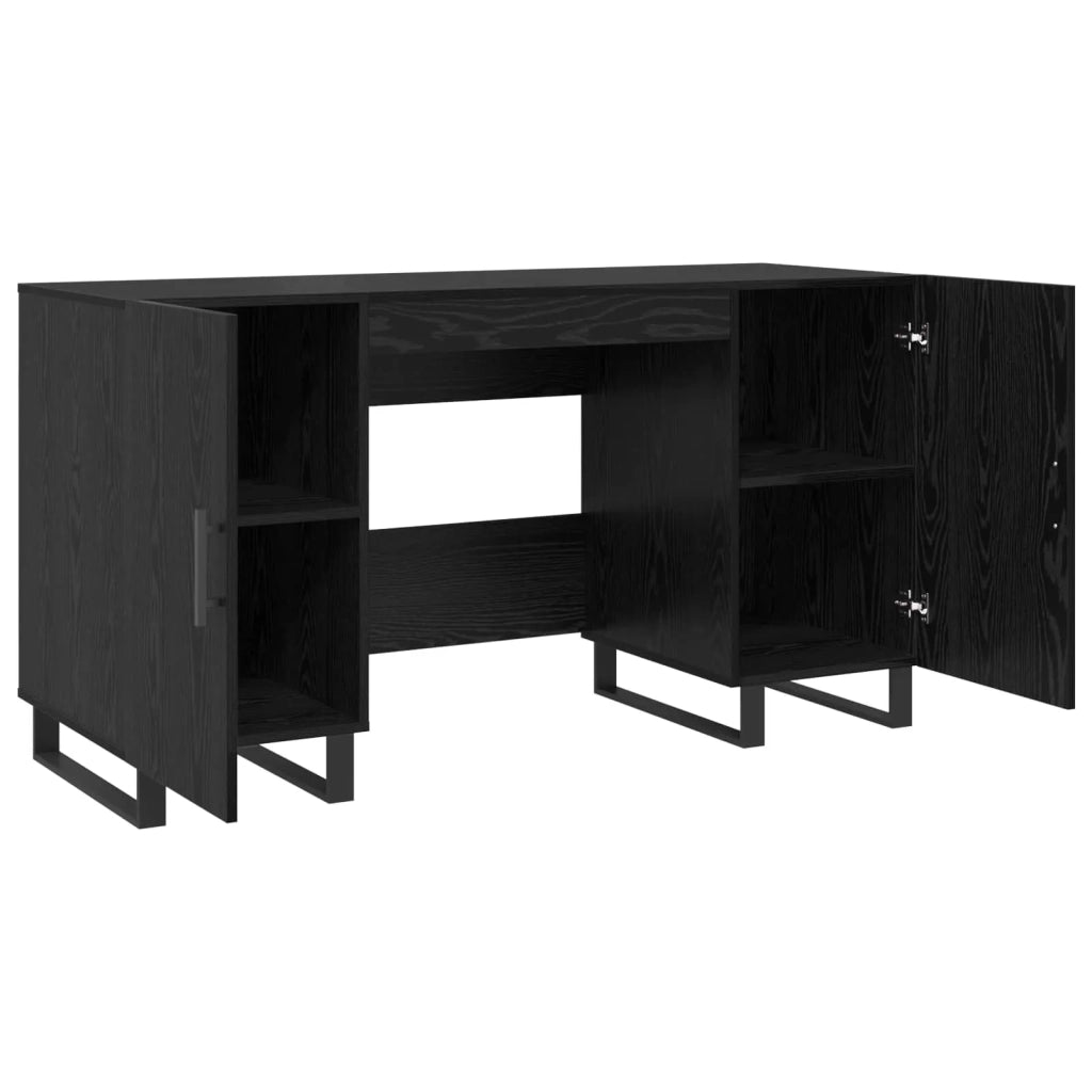 Scrivania Rovere nero 140 x 50 x 75 cm Legno multistrato 879530