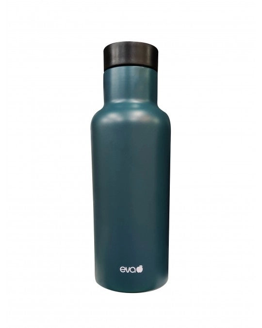 Borraccia in acciaio colorata 450 ml tappo automatico petrolio