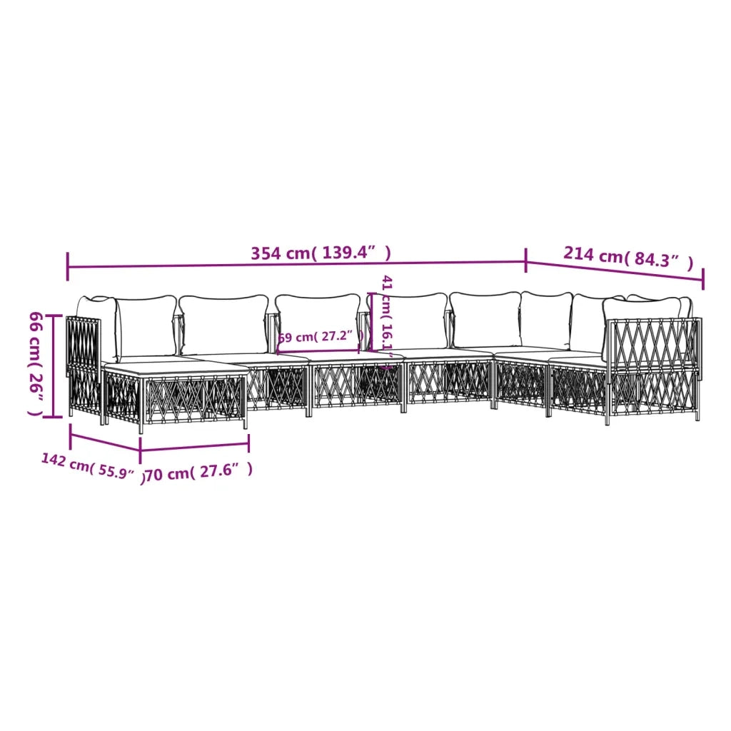 Set Salotto da Giardino 8 pz con Cuscini Antracite in Acciaio 3186913