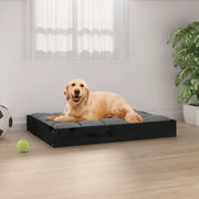 Cuccia per Cani Nera 71,5x54x9 cm in Legno Massello di Pino 820860