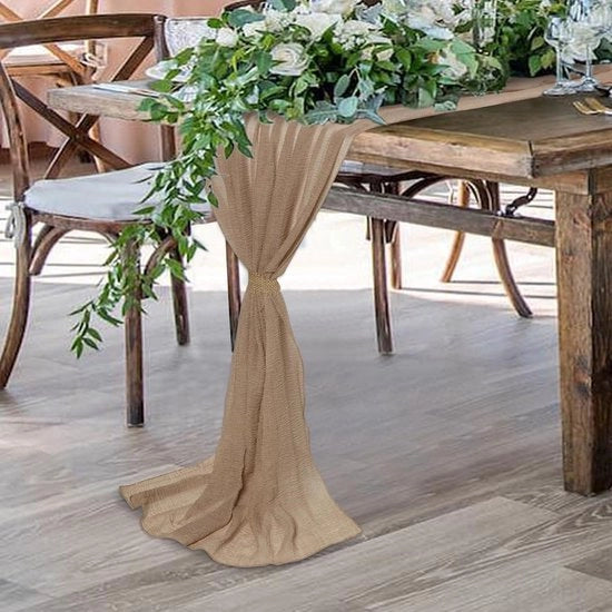 Decorazione da tavolo in rete rustica per matrimonio - 80 x 300 cm - Semi trasparente