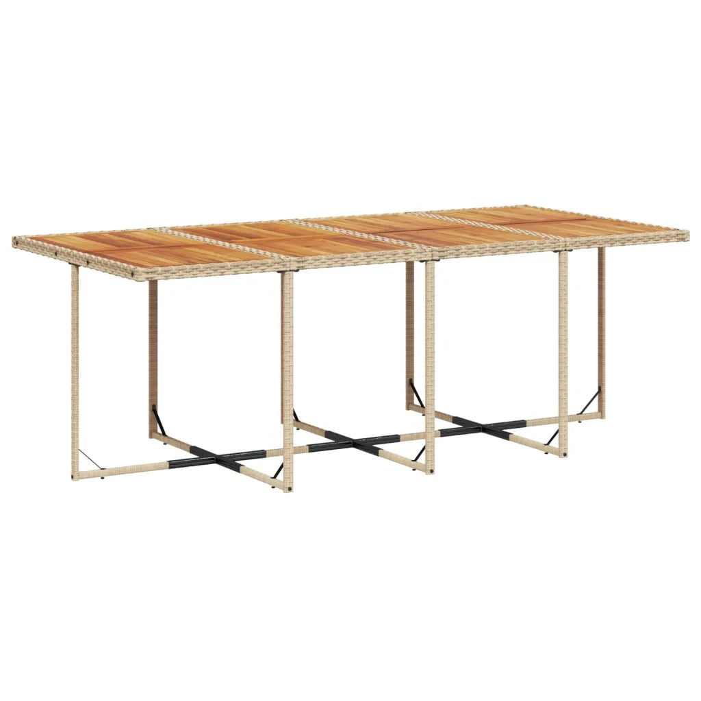 Set da Pranzo da Giardino 9 pz con Cuscini Beige in Polyrattan 3277695