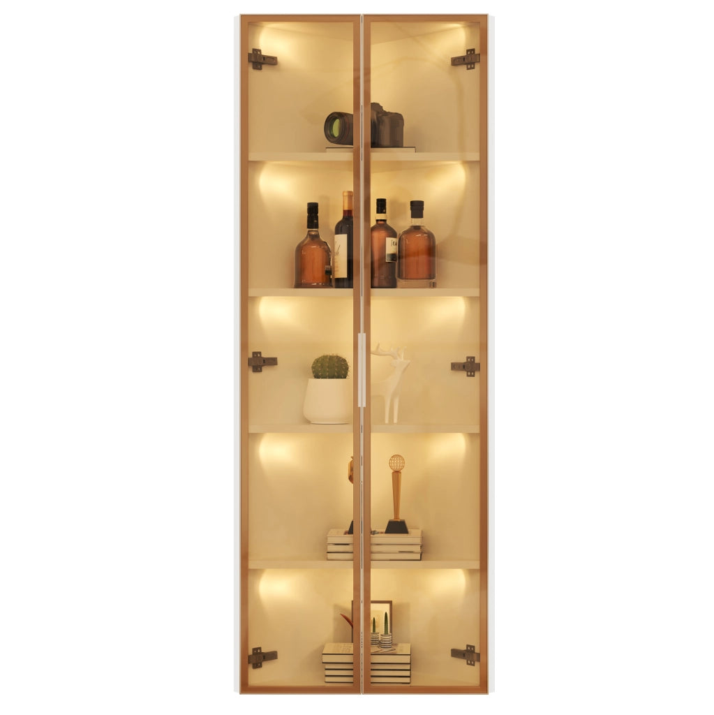 Vetrina angolare LED bianca 62 x 35 x 160 cm