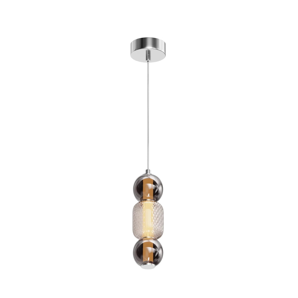 Maytoni Lampadario Sospensione Moderna Drop LED integrato 1 luce Cromo Metallo Vetro