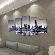 5 pz Stampa su Tela da Muro Panorama New York Monocromatico 100 x 50cm 241548