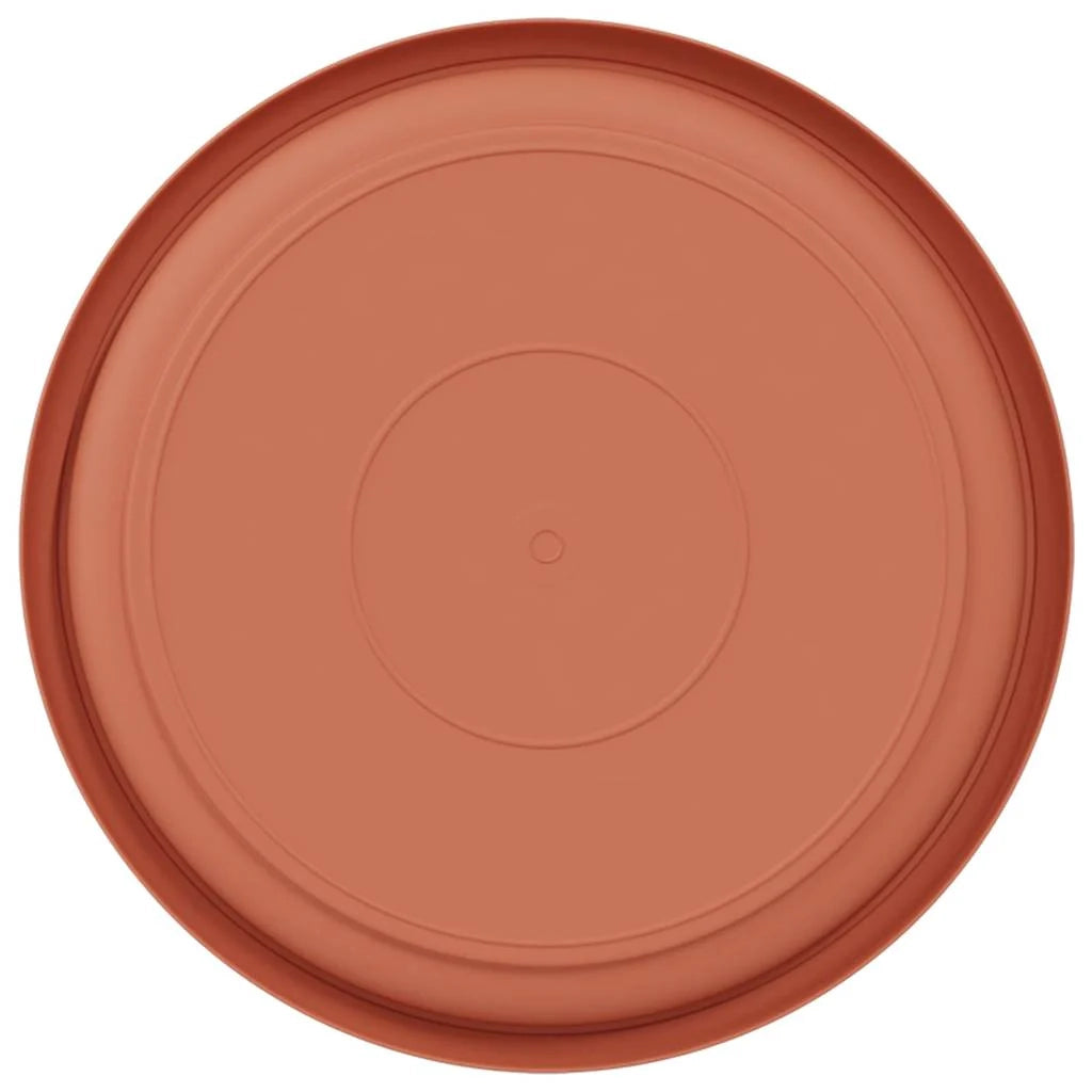 Set di 6 vassoi rotondi ergonomici moderni per fiori 19 x 19 x 2 cm in plastica rosso mattone 02_0059337
