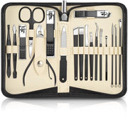 Set di cura unghie 18 in 1 - Manicure/Pedicure - Attrezzatura in acciaio inossidabile - Ideale per viaggi - Regalo per varie occasioni
