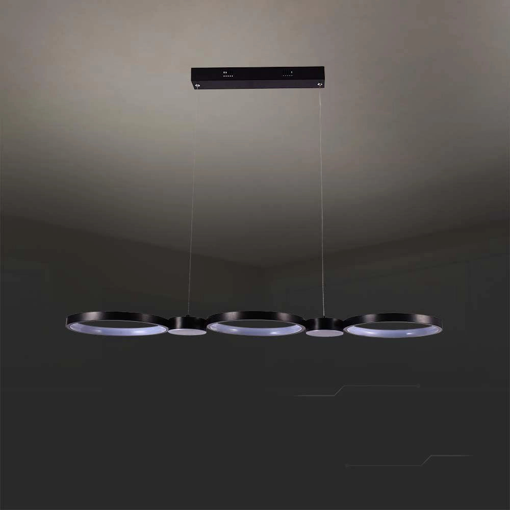 Lampada a sospensione LED anelli nera 38W 4000K V-TAC