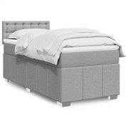 Giroletto a Molle con Materasso-Struttura Letto Grigio Chiaro 80x200 cm Tessuto 844497