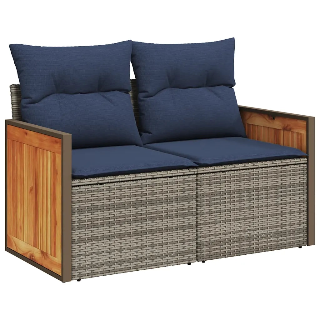 Set Divani da Giardino 12 pz con Cuscini Grigio in Polyrattan 3227776