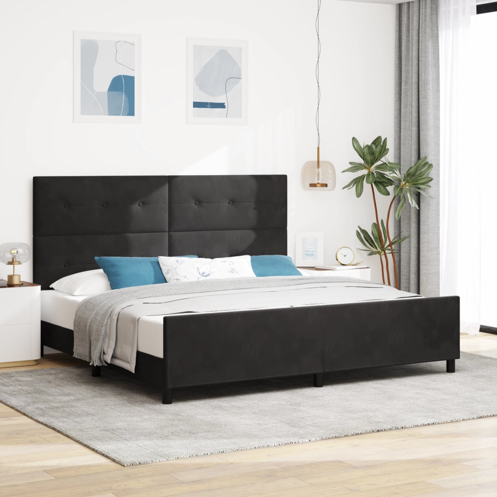 Struttura del Letto Nera 200x200 cm in Velluto