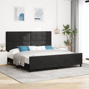 Struttura del Letto Nera 200x200 cm in Velluto