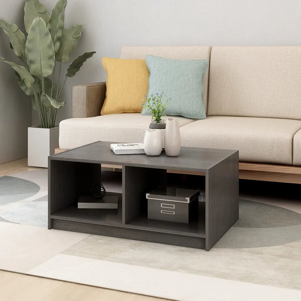 Tavolino da salotto | Tavolino da caff¨¨ | Tavolino da Soggiorno Grigio 75x50x33,5 cm Legno Massello di Pino