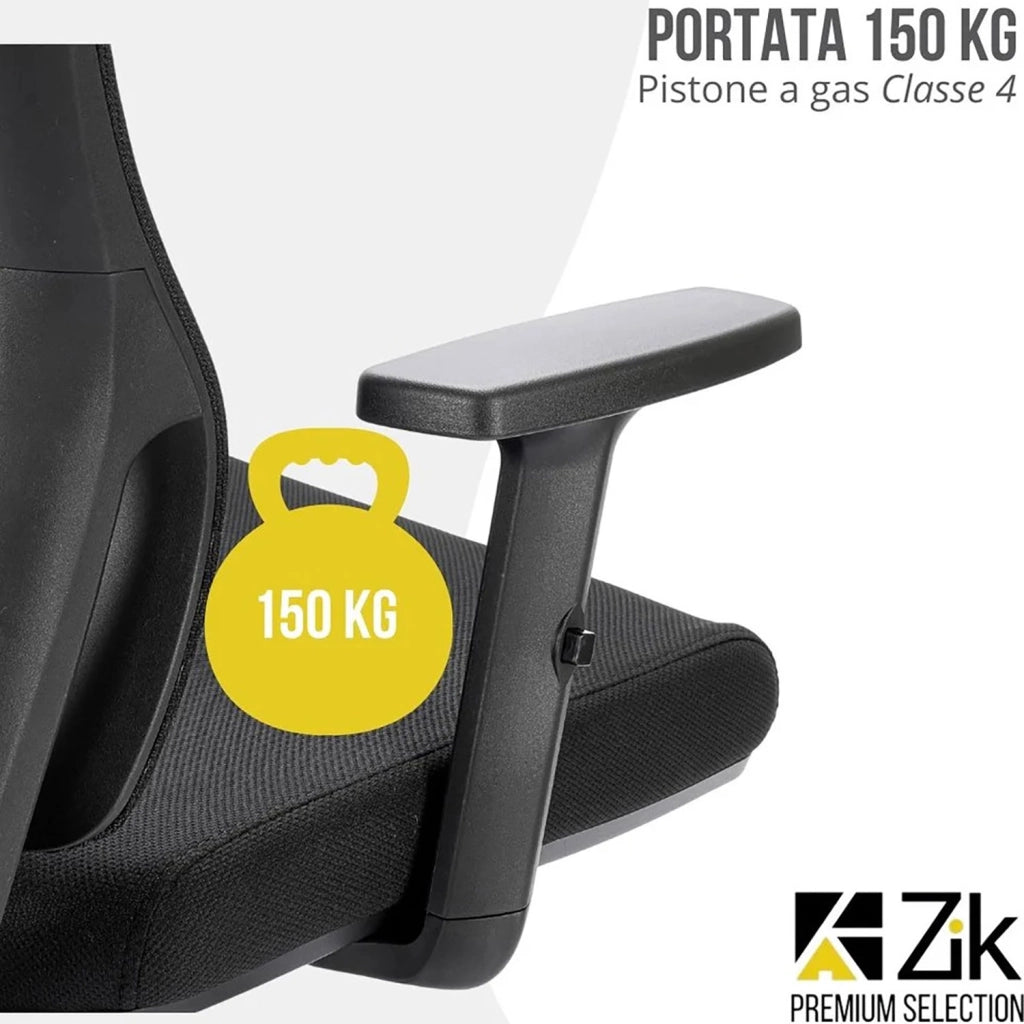 Sedia Direzionale da Ufficio 62x64x118/133 cm Ergonomica con Poggiabraccia Regolabili Nera