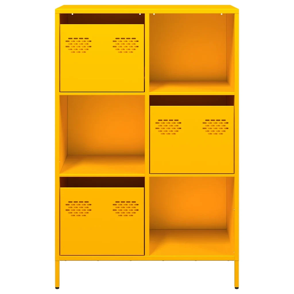 Credenza | Madia | Buffet da pranzo | Armadio da pranzo Giallo Senape 68x39x103,5 cm in Acciaio