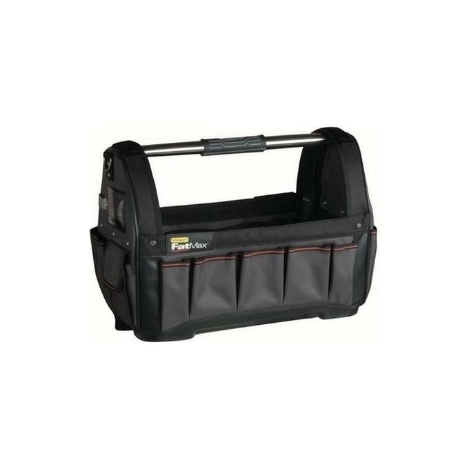 Stanley 1-93-951 FatMax Borsa Porta Attrezzi Aperta in Nylon 600 Denari con Rinforzi in Pelle e Maniglia in Acciaio colore Nero