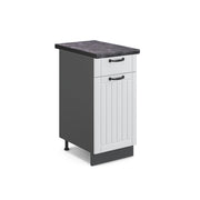 Mobiletto base per cucina Fame-Line Bianco rustico/Antracite 40 cm, PL Antracite Vicco