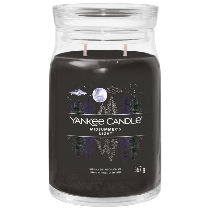 Yankee Candle Candela Cilindro Muschio Patchouli Nero Cera di Soia 15.7 cm