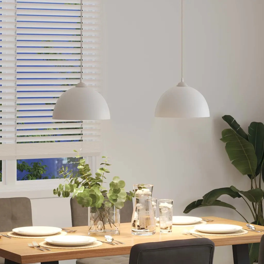 Lampada a Sospensione 2 pz Regolabile E27 Bianco Ã˜ 30cm Metallo