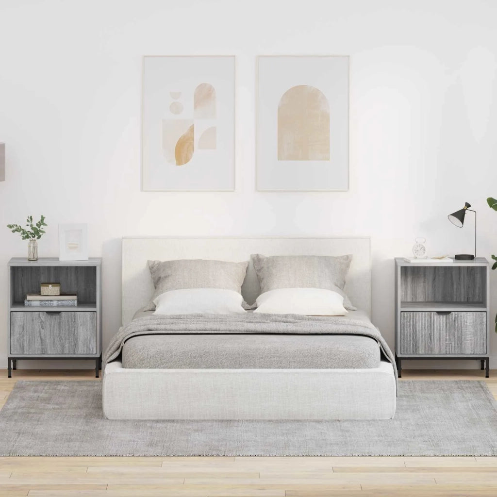 Armadio da Notte 2 pcs Grigio sonoma 49 x 36 x 61 cm 883487