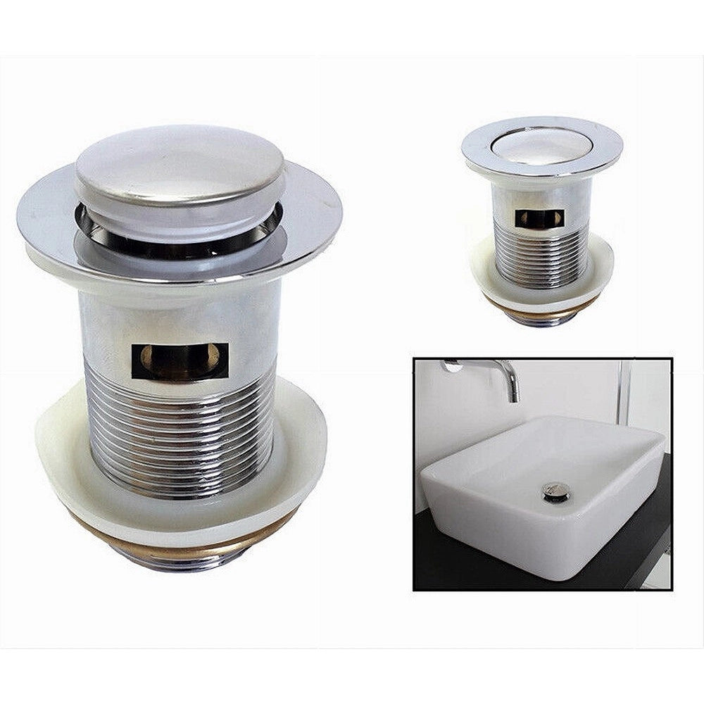 Trade Shop - Piletta Di Scarico Universale 1/4" Lavandino Pop-up Tappo A Pressione 85mm 59600 -