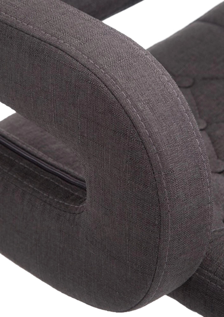 Sgabello Dublin in tessuto grigio scuro,cromo