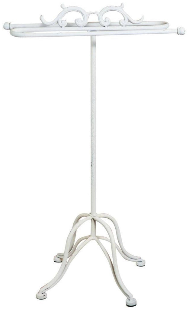 Biscottini Portasciugamani da terra "Le Bain" in ferro battuto finitura Shabby 39x24x69 cm