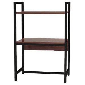 Scaffale da Scrivania Multiuso 3 Ripiani 53x35x80 cm per Stampante Ufficio in MDF Noce e Nero