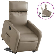 Poltrona | Sedia Relax Alzapersona Reclinabile Cappuccino in Similpelle