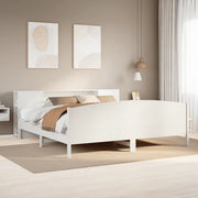 Letto Libreria senza Materasso Bianco 200x200 cm Legno di Pino 3323054