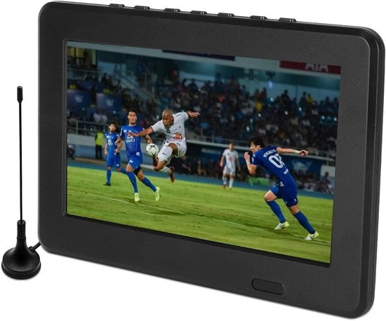 Display LED a 7 pollici Mini TV Portatile Supporta MKV AVI MP4 per Campeggio Escursione Casa Fuori Casa Viaggi Analogico TV Digitale TV ATV.