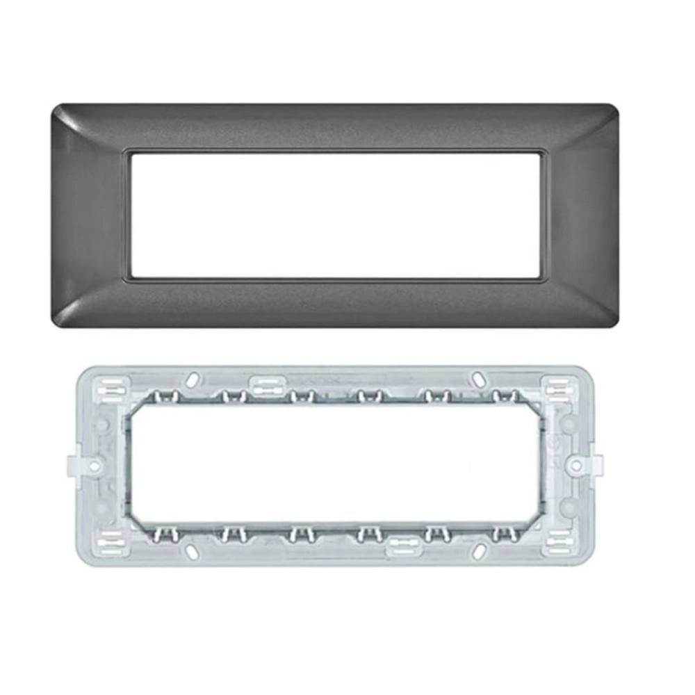 Supporto per placche compatibili con bticino matix vari formati modulo *** numero posti 6 posti, confezione 1