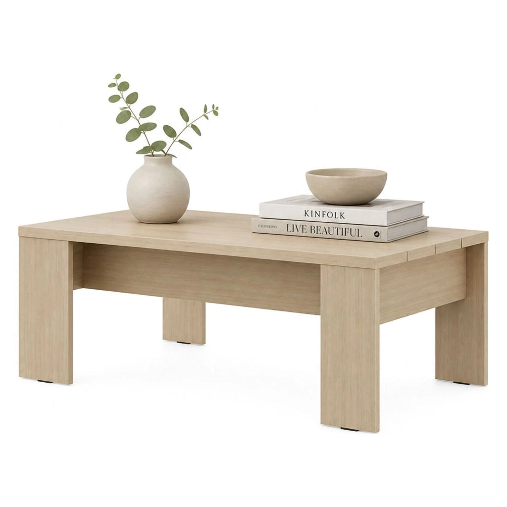 Bertona, Tavolino da Salotto Forma Rettangolare, 120x67x43h cm Marrone Rovere