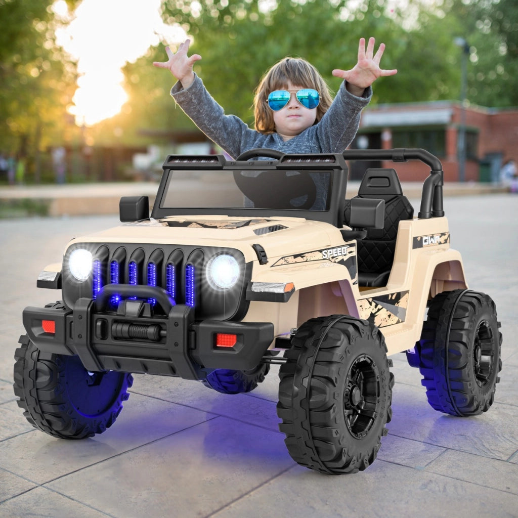 Jeep per bambini alimentata a batteria 12V con 2 posti e telecomando musica porta USB, Auto elettrica Caff¨¨-Macchinine giocattoli