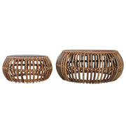 Tavolini da Salotto 2 pz in Rattan Naturale 283082