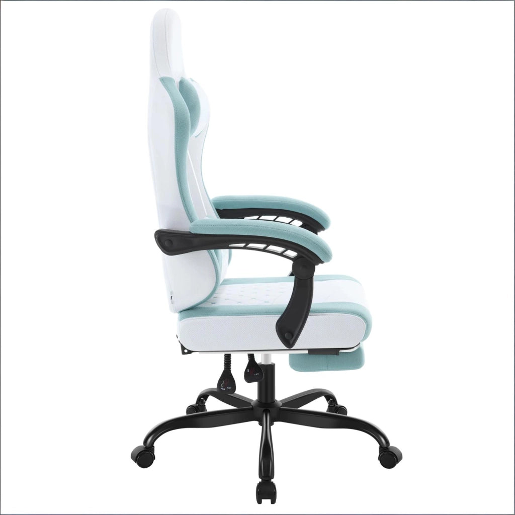 Sedia da ufficio ergonomica girevole con funzione massaggio, schienale alto e poggiapiedi