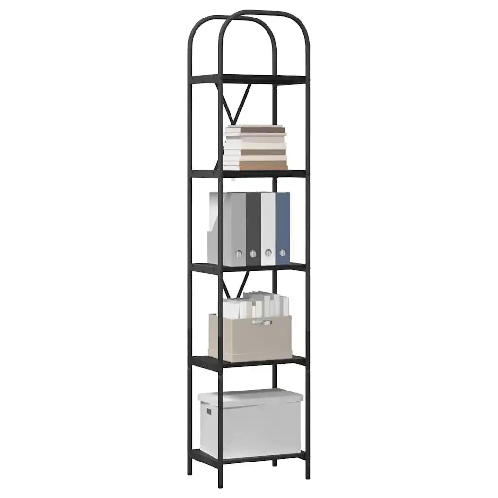 Libreria-Scaffale per Libri-Mobile di Stoccaggio Rovere Nero 40 x 30 x 183 cm Legno multistrato 157500