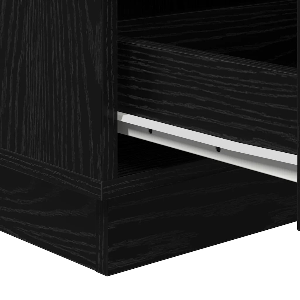 Armadio da Notte con cassetto Rovere Nero 39 x 34,5 x 65 cm 869627