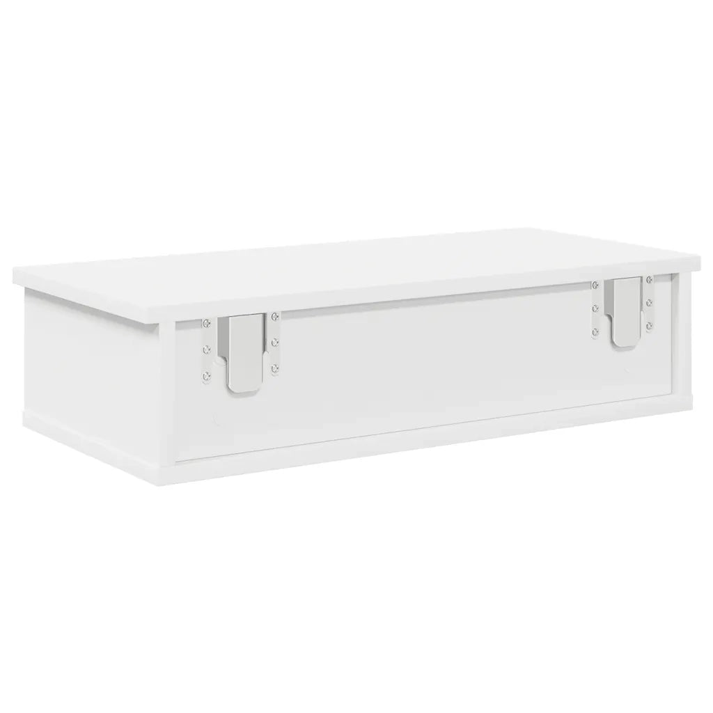 Scaffale a Parete con Cassetti Bianco 60x28x15 cm in Truciolato 859941