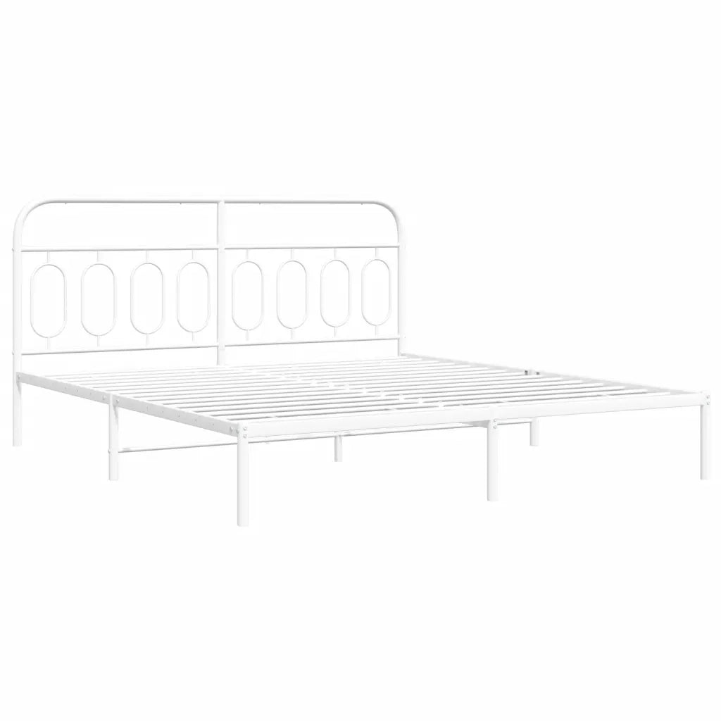 Giroletto con Testiera-Struttura Letto con testiera Metallo Bianco 193x203 cm 128353