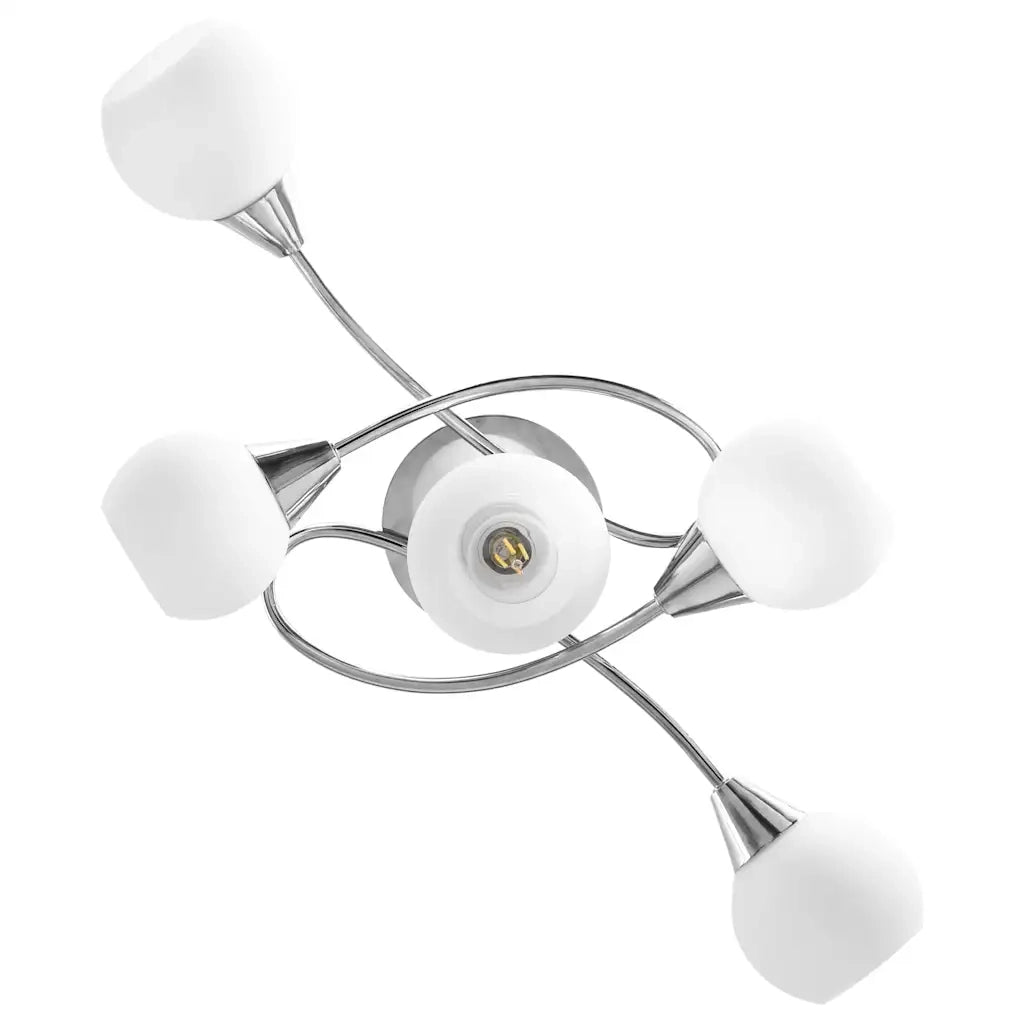 Lampadario con Paralumi in Ceramica 5 Lampadine E14  a Coppa cod mxl 75227
