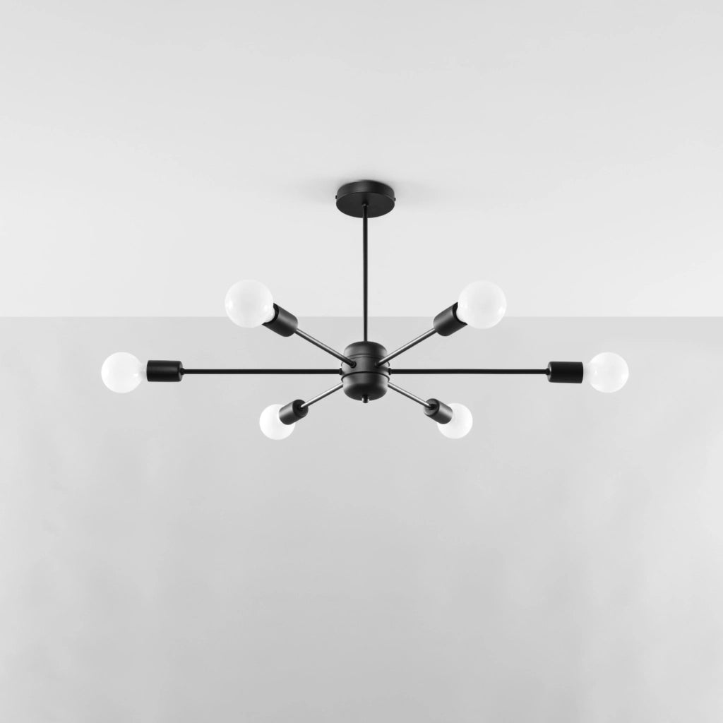 Lampadario LANGO 6 nero