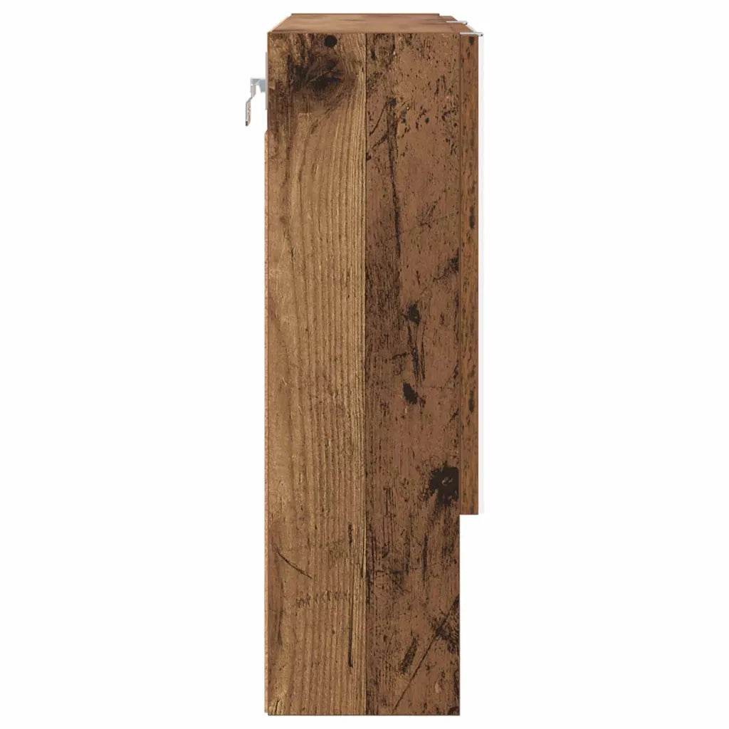 Mobiletto per specchio con porta Legno vecchio 59 x 17 x 55 cm
