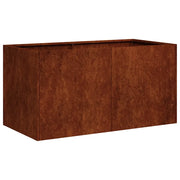 Fioriera in acciaio resistente alle intemperie 80 x 40 x 40 cm per decorazione esterna elegante stile moderno effetto ruggine 02_0051463
