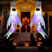 Decorazioni da parete per Halloween - 2 pezzi - spettacolari bandiere da esterno con illuminazione LED - decorazioni da esterno per festa di Halloween