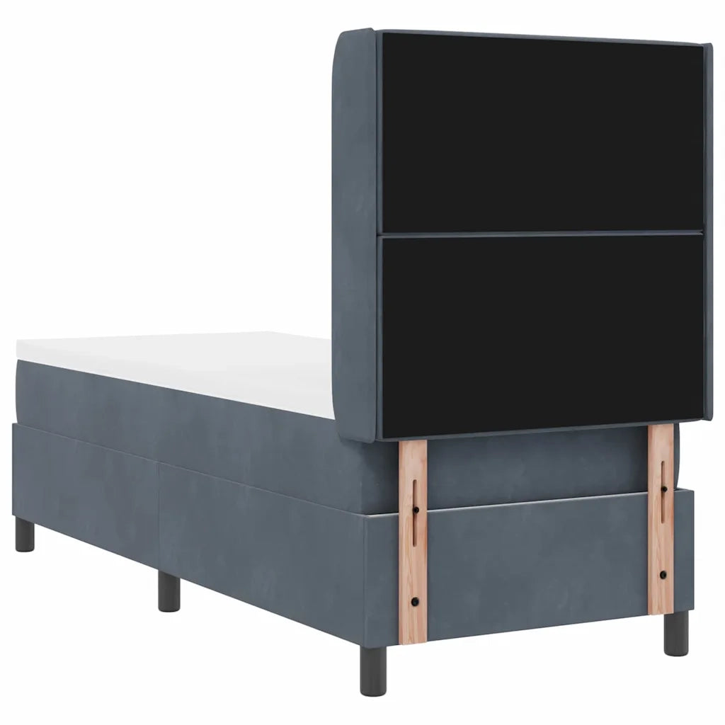 Letto a molle con materasso Grigio scuro 80 x 200 cm Velluto 3343785