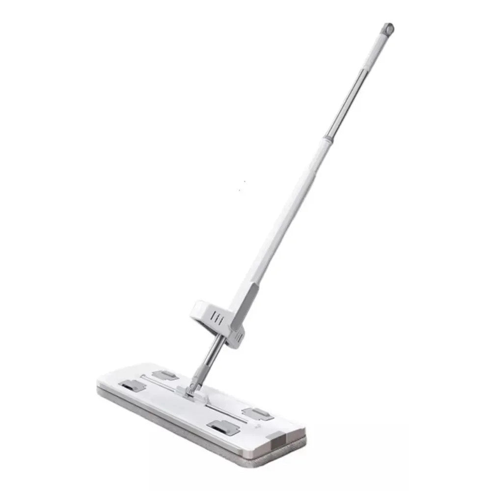Trade Shop - Mocio Piatto Girevole A 360° Per Pulizia Lava Pavimenti Strizzatore Manico Regolabile -