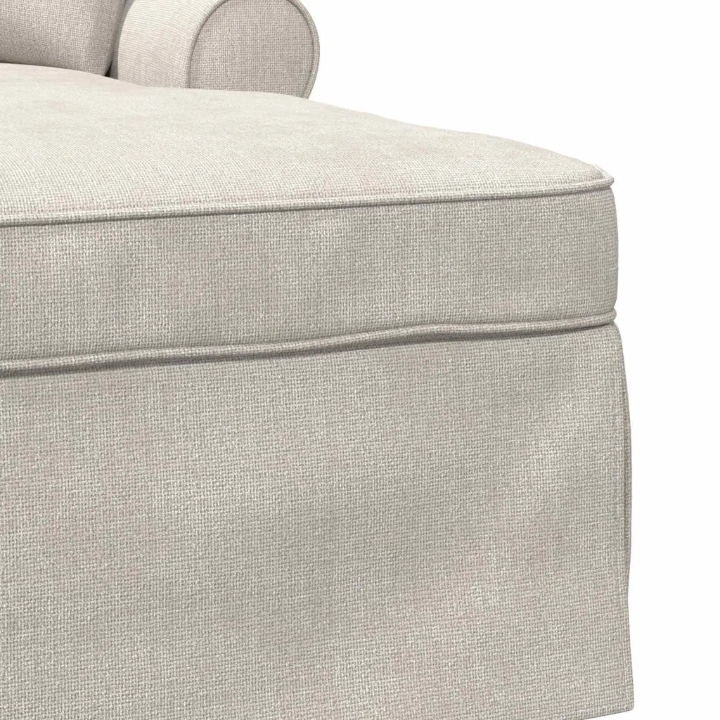 Chaise Longe con Gonna con cuscino Crema 157 x 91 x 91 cm ARES 42022954