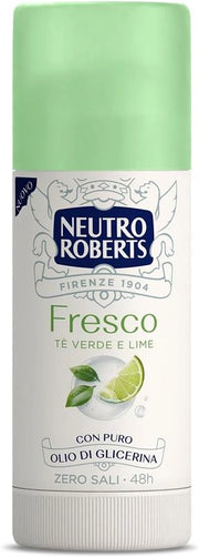 NEUTRO ROBERTS DEODORANTE STICK FRESCO VERDE TÉ VERDE E LIME ZERO SALI DI ALLUMINIO ZERO MACCHIE 40 ML 48H