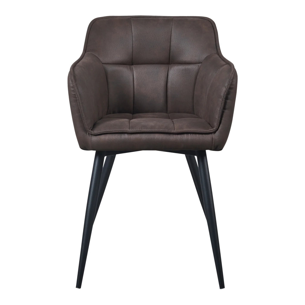 Sedia da pranzo in velluto 81 x 57 x 53 cm marrone scuro 03_0009203